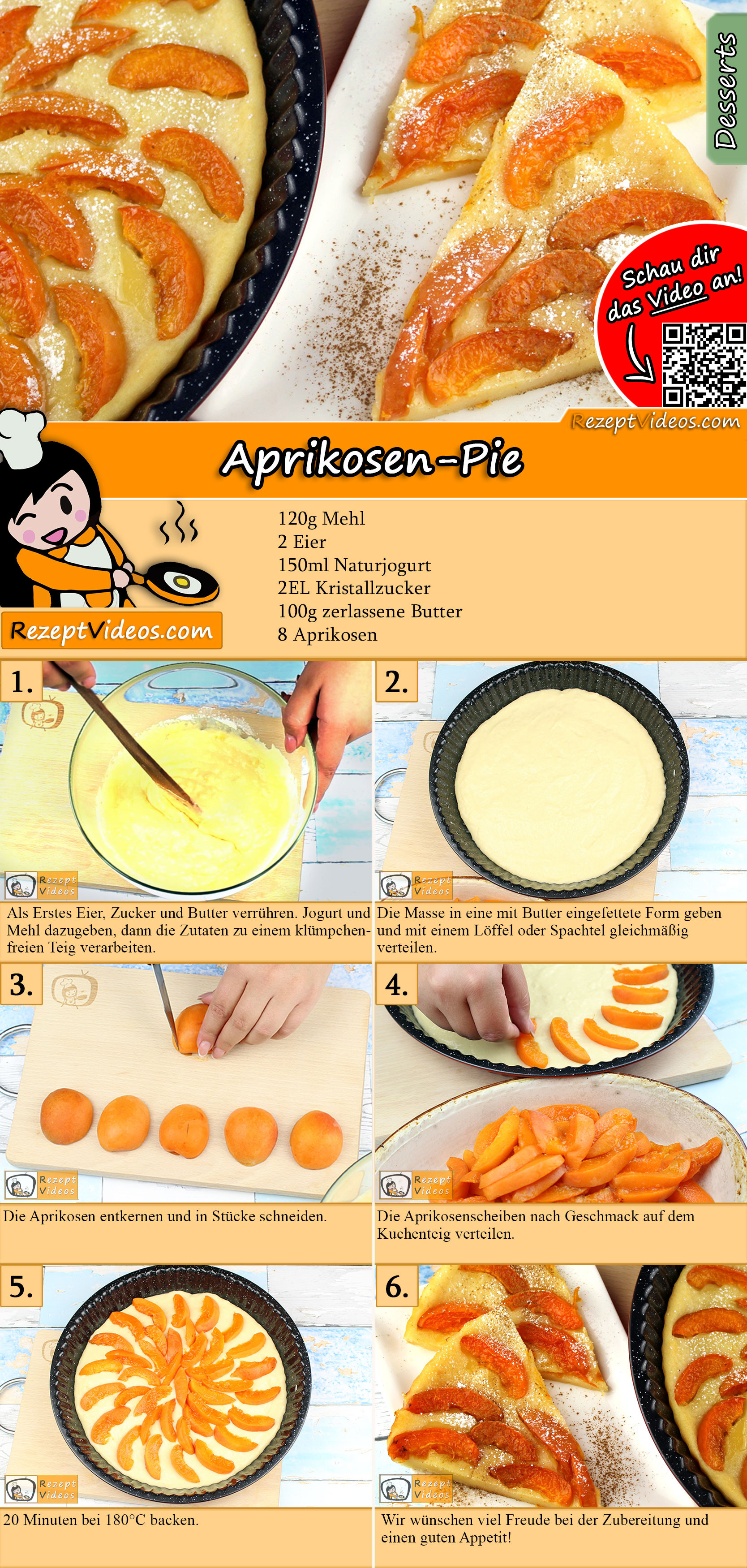 Aprikosen-Pie Rezept mit Video