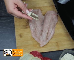 Bacon gefüllte Hähnchenbrust mit Barbecuesauce Rezept - Zubereitung Schritt 2