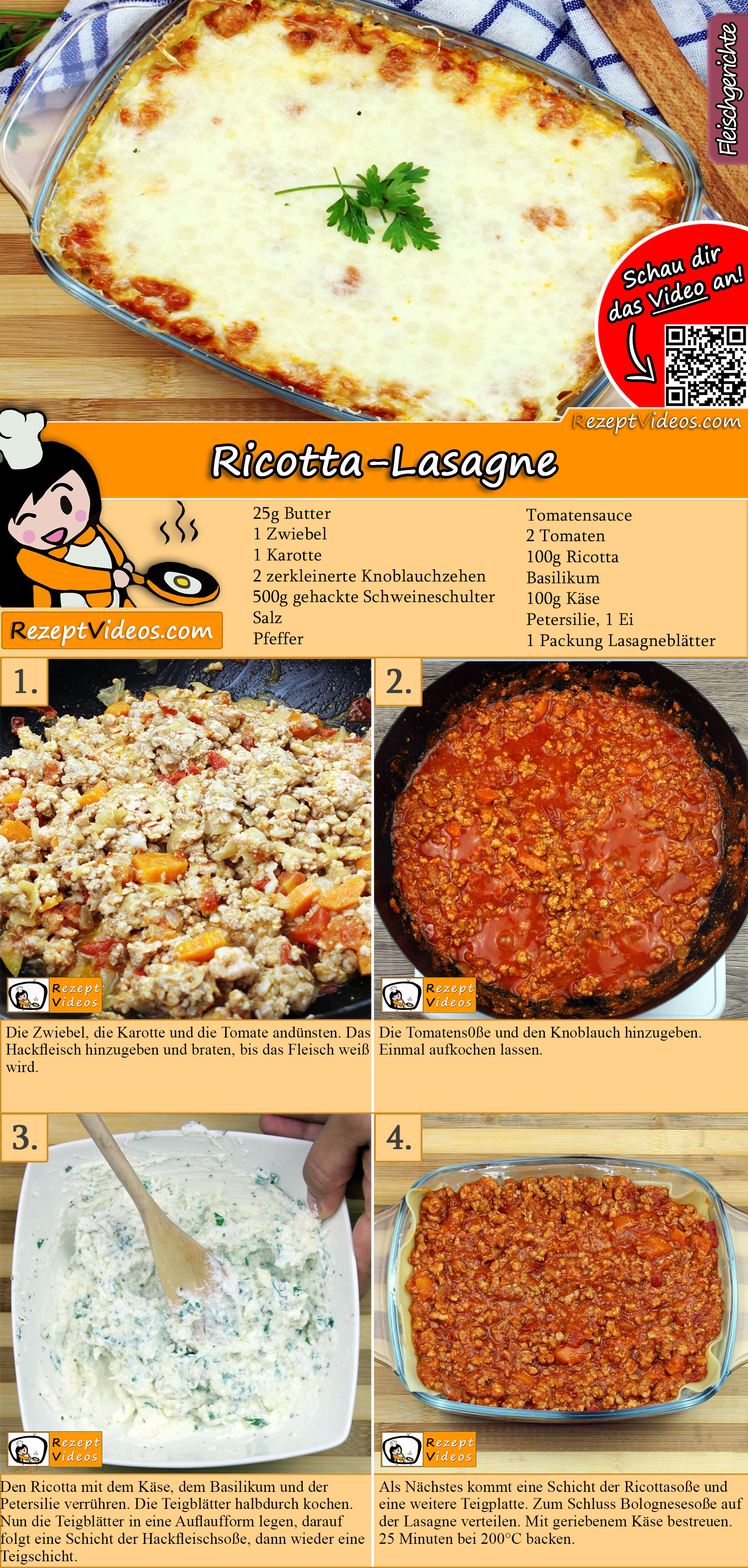 Ricotta-Lasagne Rezept mit Video