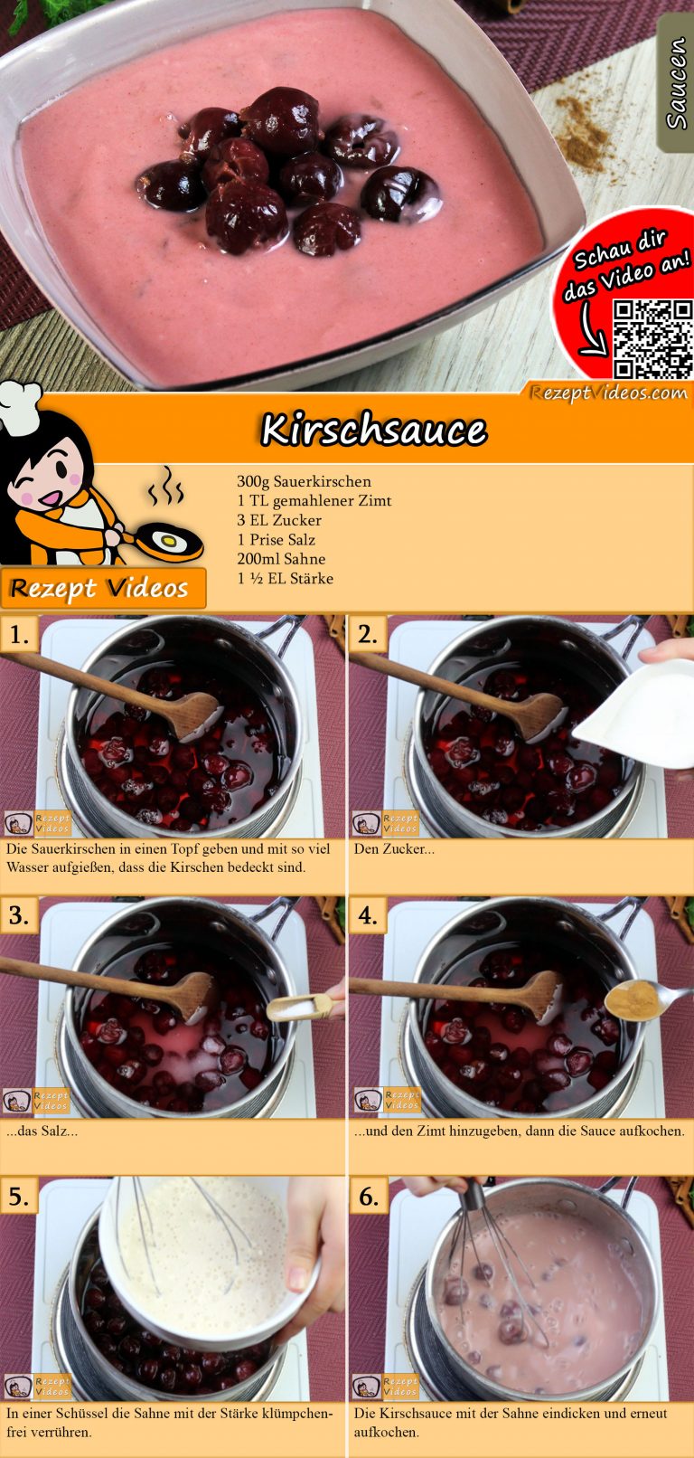 Kirschsauce Rezept mit Video - Saucen Rezepte/ Kirschen Rezepte
