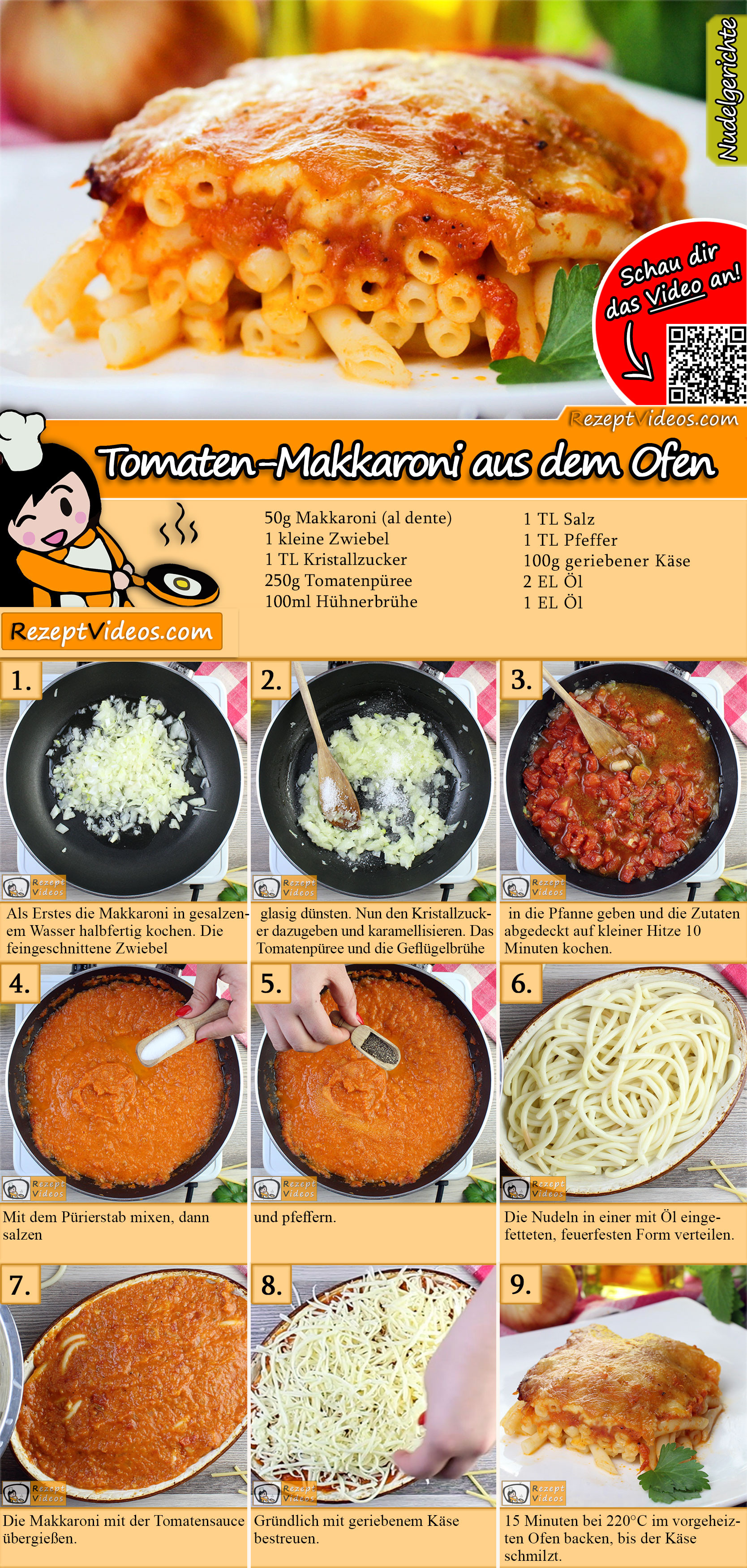 Tomaten-Makkaroni aus dem Ofen Rezept mit Video