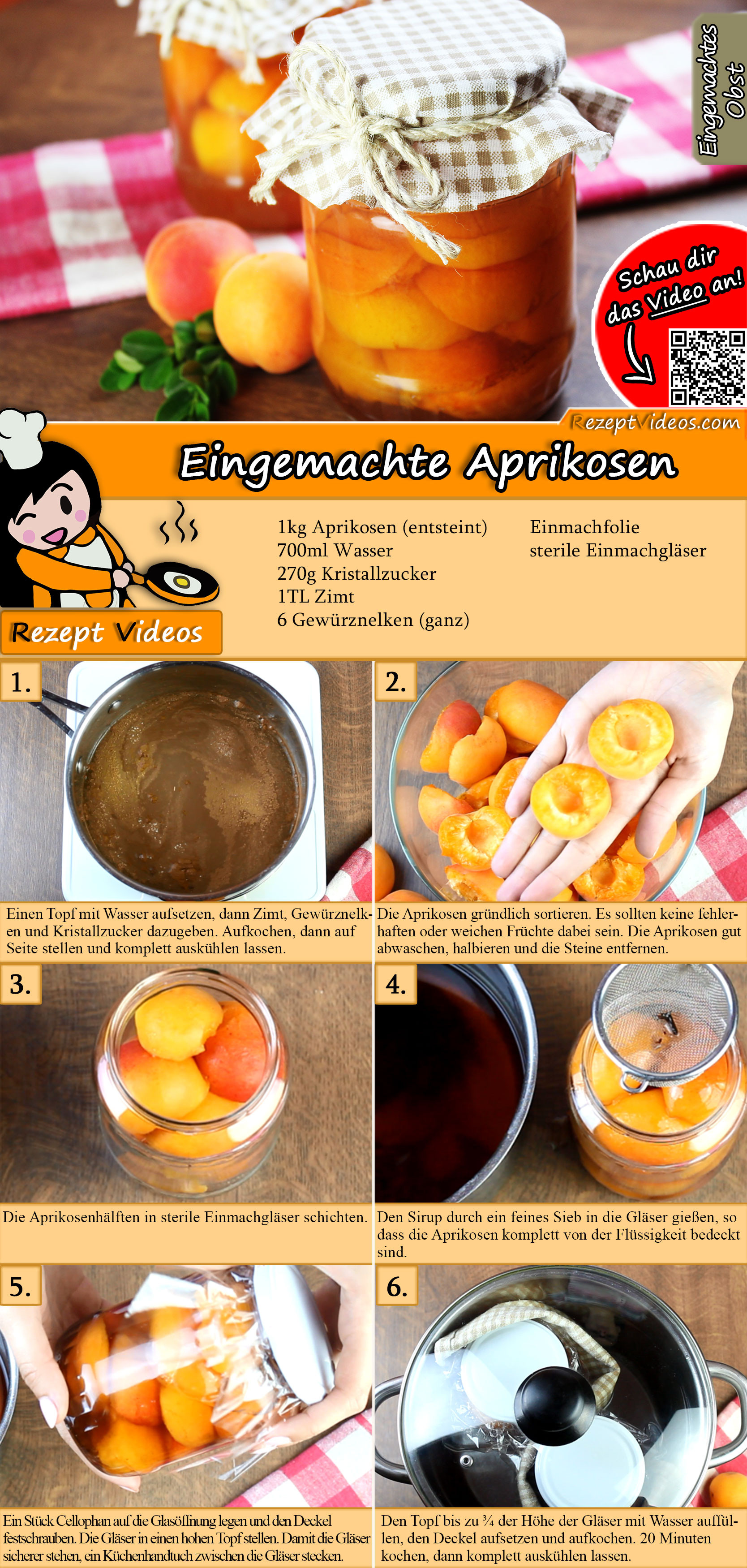 Eingemachte Aprikosen Rezept mit Video