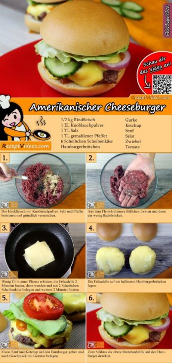Amerikanischer Cheeseburger Rezept mit Video - Hamburger Rezept